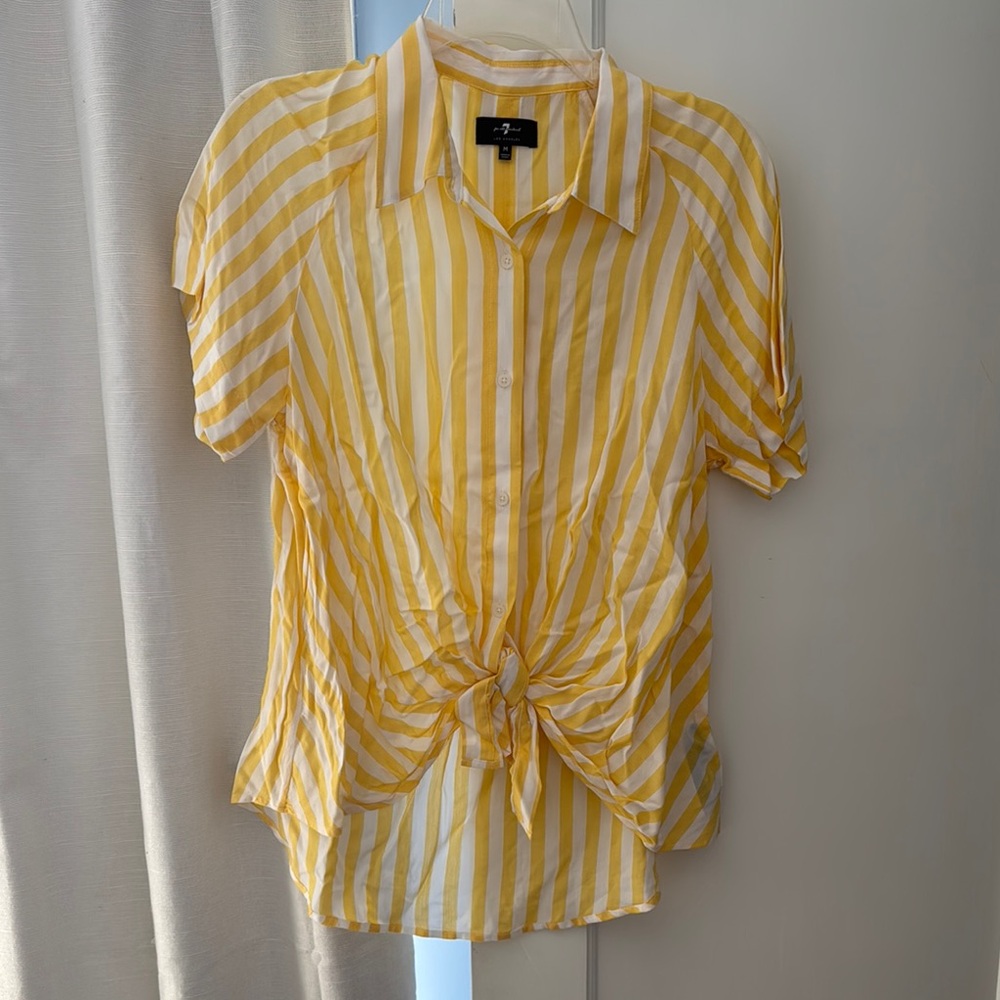 White and Yellow 7 for all Mankind top